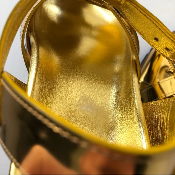 Dries Van Noten Gold Mirror Leather Fisherman Sandals - Picture 12 of 16